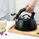 Whistling Kettle Teapot 2.5L Durable Stainless Steel Whistling Camping Bottle Lightweight Pot For Trips Hiking Cooking Ergonomic